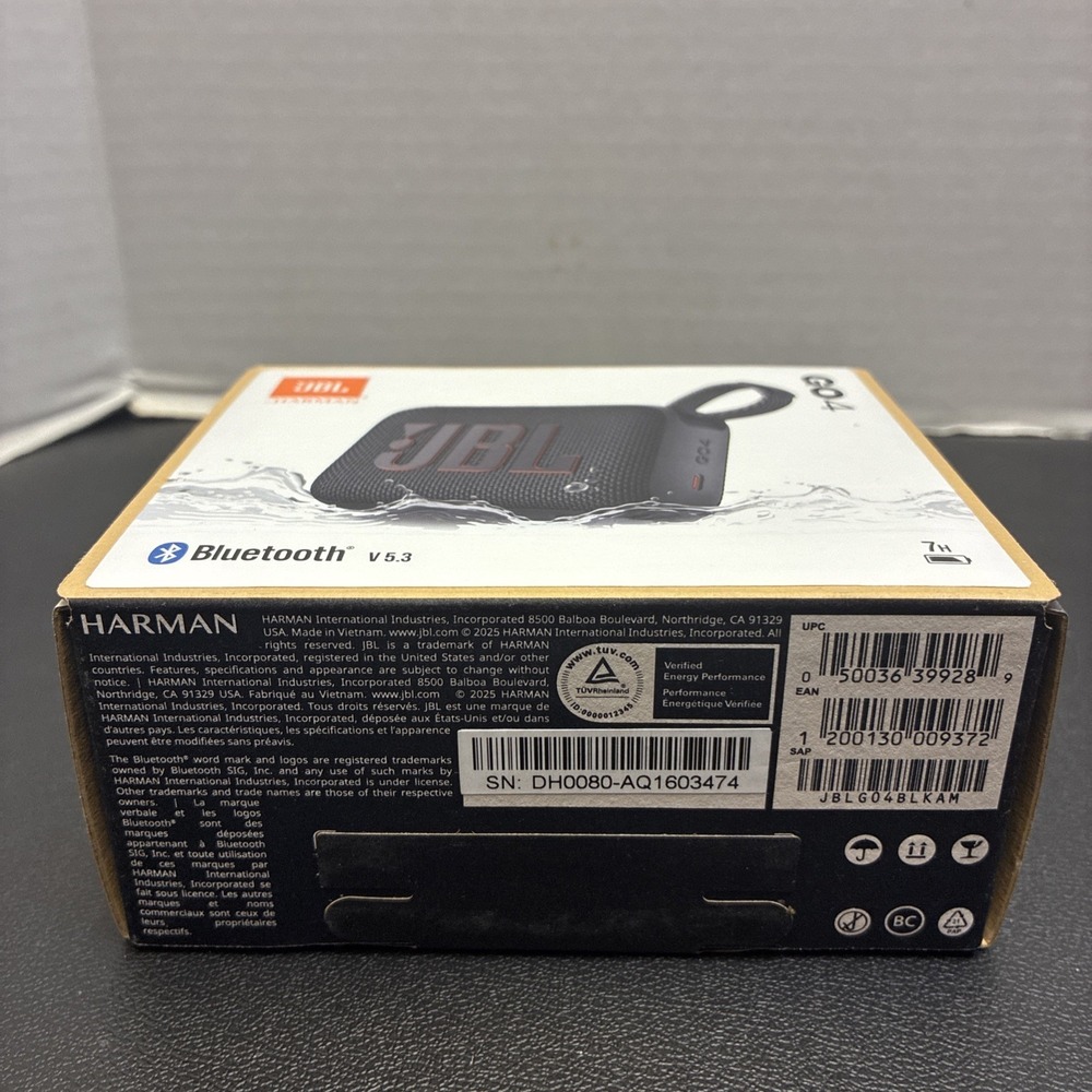 New JBL Go 4 Portable Waterproof Bluetooth Speaker Black JBLGO4BLKAM - Picture 5 of 5